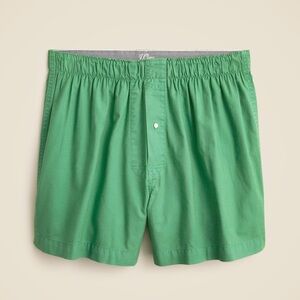 J crew green Boxer short in garment-dyed Broken-in organic cotton oxford